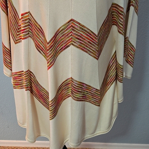 CALYPSO ST BARTH 100% Silk Striped Kimono Sleeve Poncho Style Sweater One Size - Picture 3 of 13